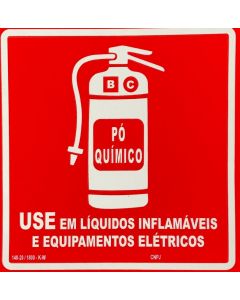 Placa Fotoluminescente E5 Extintor De Incêndio Pó Químico Bc