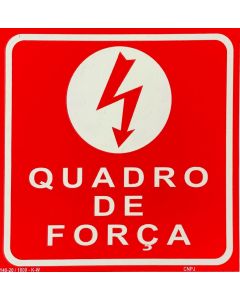 Placa fotoluminescente Identificação Quadro de Força.