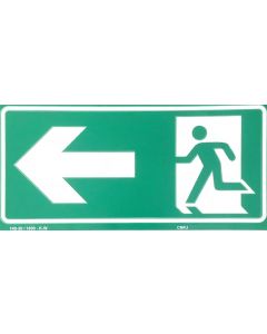 Placa Fotoluminescente Direção De Rota De Saída - Esq. S2